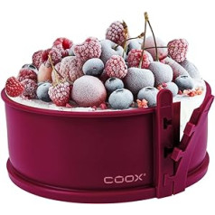 coox Springform Cake Tin with Porcelain Base Diameter 18 cm in Dark Red, Bake and Serve Directly on the Porcelain Plate and Cut, No Transfer Required