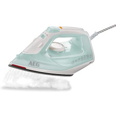 AEG DB Steam Iron, Steam Burst, 0-30 g Steam/Min, Residual Heat Indicator, Iron Sole With Sliding Properties, 250 ml Water Tank, 2 Metre Cable, Anti-Limescale System, White/Light Green