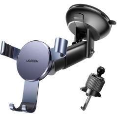 UGREEN Mobile Phone Holder Car 3 in 1 Gravity Car Mobile Phone Holder Car Ventilation and Suction Cup Mobile Phone Holder Car Compatible with iPhone 14 Pro Max 13 12 Galaxy S23 Ultra S23+ S22 Huawei