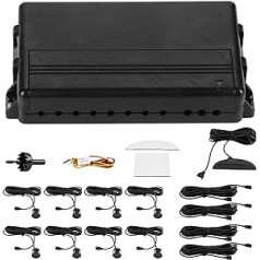 Minyinla Parking Sensor Kit, Universal Parking Sensor 8 Sensor Car Rear Side Support Radar Summer LED Display Parking Aid Assistants Reminder Safety Parking Aid