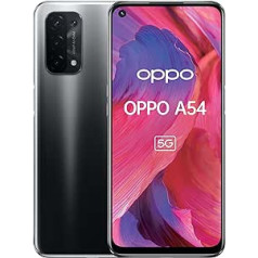 OPPO A54 5G Smartphone, 48 MP AI Quad Camera with Ultra Night Video, 6.5 Inch 90 Hz FHD+ Neo Display, 5,000 mAh Battery, 5G Processor, 64 GB Memory, 4 GB RAM, ColorOS 11.1, Dual SIM, Fluid Black