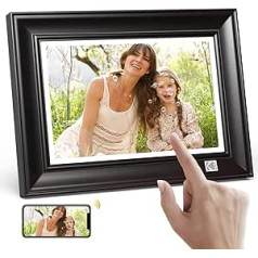 KODAK Digital Picture Frame WLAN Digital Picture Frame 10 Inch with 32 GB Memory, Wooden Electronic Picture Frame with FHD 1920 x 1200 Touch Screen, Share Photos, Videos, Music with Your Loved Ones