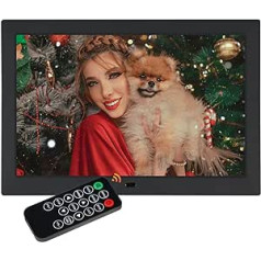 Golony 10.1 Inch Digital Picture Frame, 1280 x 800 IPS Screen, 178° Wide Angle, 4 Windows Slideshow Playback, Photo Video Player with Remote Control, Calendar/Time/Alarm Clock/Multiple Languages,