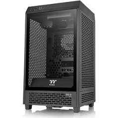 Thermaltake Tower 200 Mini-ITX Computer Case, 2 x 140mm Pre-Installed CT140 Fans Support GPU Length up to 380mm CA-1X9-00S1WN-00 Black