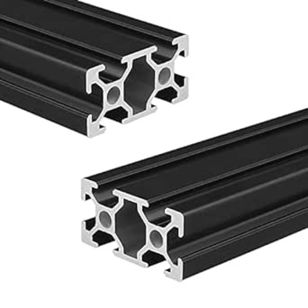 Coavoo AluProfil 2040 Aluminium Profile 1000 mm T Type Black Aluminium Profiles 20 x 40 European Standard Anodised Linear Rail Extrusion Pack of 2 for DIY 3D Printer and CNC