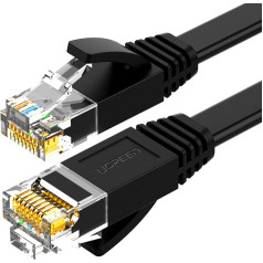 Плоский патч-корд Ethernet RJ45 категории LAN. 6 10м черный