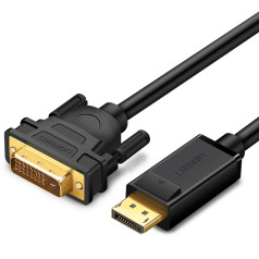 DisplayPort — кабель DVI, 2 м, позолоченные черные штекеры