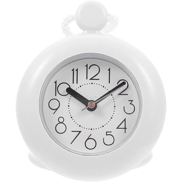 CLISPEED Badezimmer Hängeuhr Wasserdicht Duschuhr Weiß Duschwanduhr Batteriebetriebene Kleine Uhr für Badezimmer Pool Zubehör, ohne Batterie