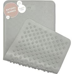 Hevea Natural Rubber Large Bath Mat - Refurbished Scandinavian Design - Non-Slip Bath Mat, 299 Suction Cups - Safe and Friendly for All Ages (Granite)