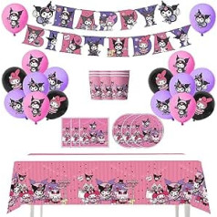 Kuromi Birthday Decoration Kuromi Birthday Balloons Decoration Kuromi Birthday Balloons Kuromi Banner Birthday Kuromi Birthday Tableware Kuromi Party Tableware Set Kuromi Tableware Set