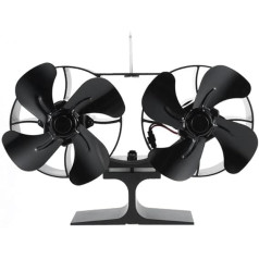 Fireplace Fan, Stove Fan without Electricity, Quiet Operation, Heat-Powered Fireplace Fan for Stoves, Wood Stoves and Fireplaces, Environmentally Friendly, No Electricity (Double Headed Fan with 4