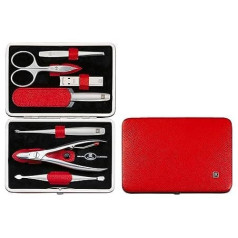 ZWILLING Набор для ухода за маникюром 7 предметов Asian Competence Leather Gift Set Premium Red
