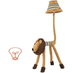 GX Floor Lamp Creative Cartoon Lion Animal Floor Lamp Bedroom Lamp Living Room Children's Room Rustic Style Fabric Lamp E27 Home Decoration A+ (Color : Button)