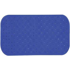 MSV Premium Shower Mat Bath Mat Bath Mat Bath Mat Antibacterial Non-Slip with Suction Cups – Blue – Smells of Roses – Approx. 36 x 65 cm – Washable at 60 °C