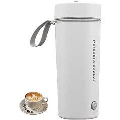 Travel Electric Kettle, 400 ml, Mini Heating Cup, 304 Stainless Steel Liner, Portable Kettle, Automatic Shut-Off, Suitable for Milk, Coffee, Water and Tea Preparation (White)