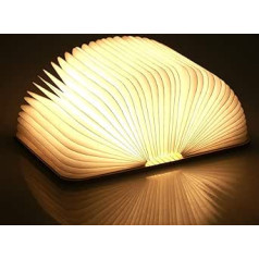 Yuanj Wooden Folding Book Lamp Warm Light