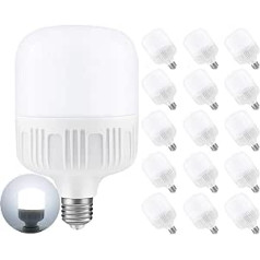 Mengjay E27 LED Light Bulb, 36 W E27 LED Bulb, Equivalent to 350 Watt Incandescent Bulbs, 3600 LM, Not Dimmable, 6000 K Cool White, Pack of 15