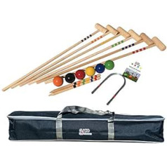 Quality Croquet Game for 6 Players (100 cm Adult Size) with Transport Bag - Garden Fun for the Whole Family with Quality Goods Made of Solid Wood, Made in the EU - 3246
