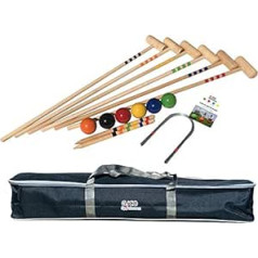 Quality Croquet Game for 6 Players (100 cm Adult Size) with Transport Bag - Garden Fun for the Whole Family with Quality Goods Made of Solid Wood, Made in the EU - 3246