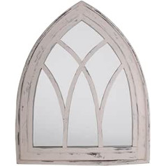 Esschert Design WD10 66 x 5 x 80cm Wood and Glass Mirror Gothic Wash - White
