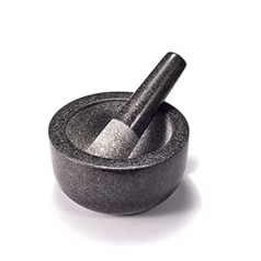 Supremery XXL Granite Mortar and Pestle Set – Stone Mortar Spice Mortar Large 16 cm – for Spices Pesto Herbs – Masher with Mallet – Diameter 16 cm
