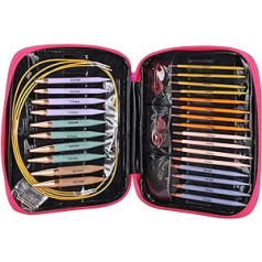 Fyearfly 13 Pairs of Interchangeable Circular Knitting Needles Set, Crochet Hook Set, Knitting Needles, Circular Knitting Needles, Circular Knitting Needle Set with Storage Case