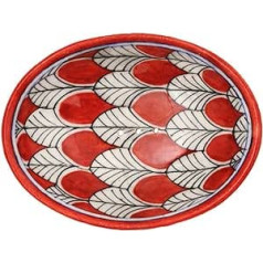 Tranquillo Red Peacock Hand Painted Ceramic Soap Dish with Holes for Water Drainage 13 x 9.5 x 2 cm