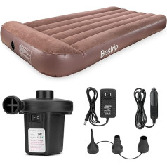 Inflatable Air Bed Air Mattress, Air Bed with Electric Air Pump, Inflatable Guest Bed, Single Bed, Air Mattress, Sleeping Mattress with Pillow for 1 People, Suitable for Indoor and Outdoor Use
