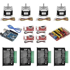 Twotrees 5628-8.0 Stepper Motor Set, CNC Controller Kit with Nema 23 Stepper Motor 8.0, TB6600 Stepper Motor Driver, GRBL CNC Shield Board, Switch Endstop