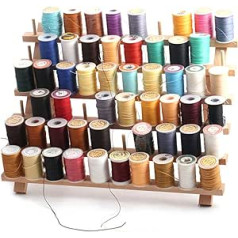 Joyeee 60 Spools Wooden Thread Holder Wall Mount, Foldable Nutrient Room Organisation and Storage Rack for Cotton Thread Spools, Sewing, Quilting, Embroidery, Hair Braiding and Jewellery, Gift for Mum