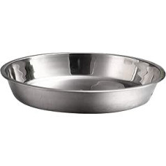 UPKOCH Stainless Steel Plate Flat Fruit Plate Baking Mould for Home Bar Kitchen (30cm, Silver)