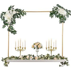 Inweder 102 cm high above the table rod stand with clips adjustable gold metal table bow stand table clamp stand hanging rail party stand for table centrepiece decorations wedding home