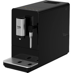 BEKO CEG 3192 B Automatic Coffee Machine with Milk Nozzle, Milk Frothing Nozzle, 5 Grinding Degrees, Removable Brewing Unit, Automatic Cleaning Function, Height-Adjustable Coffee Nozzle