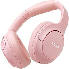 TOZO HT2 Wireless Bluetooth Headphones Over-Ear with Hybrid Active Noise Cancelling, 56 Hours Playtime, Hi-Res Audio, Crystal Clear Calls, Deep Bass, App Control - Pink