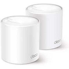TP-Link Deco X60 Mesh WLAN Set (2 Pack), Wi-Fi 6 AX5400 Dual Band Router & Repeater, 2x Gigabit Ports for Each Unit, Recommended for Homes with 3-5 Bedrooms, Comprehensive Parental Protection, WPA3