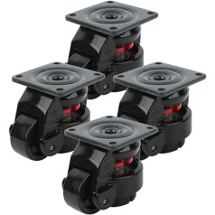 Fafeicy 4-Piece GD-60F Level Adjustment Caster, Nylon High Performance Industrial Roller Wheel Level Wheels with 250 kg / 551.2 lb Single Wheel Load, for Large Machine Movements, Welding Table