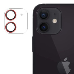 Закаленное стекло для всего объектива камеры iPhone 12 mini Shining Series красное
