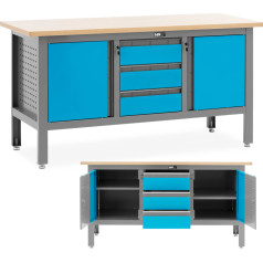 Верстак для инструментов 3 ящика 2 шкафа 169 х 60 х 87 см 1000 кг