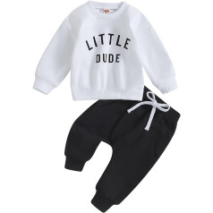 Miolasay Kleinkind Baby Jungen Kleidung Outfits Langarm Brief Druck Sweatshirt Top Kordelzug Lange Hosen Set für Herbst Winter