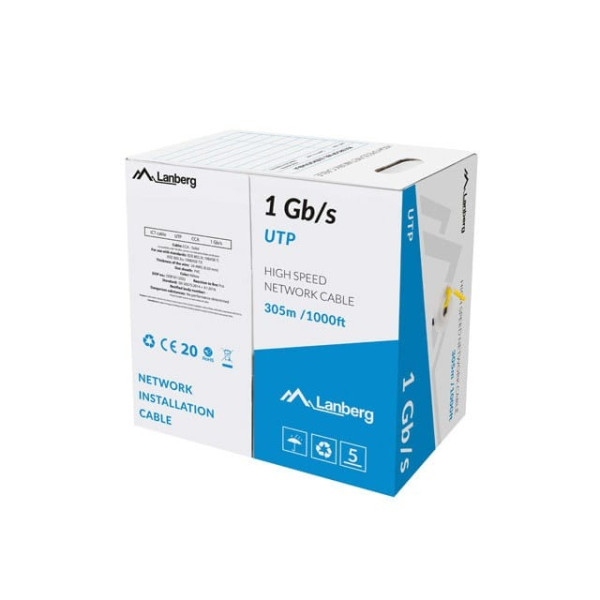 Lan utp cable 1gb/s 305m cca wire yellow