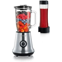 Severin SM 3738 2-in-1 Multimixer with Grinder, Brushed Stainless Steel, Black