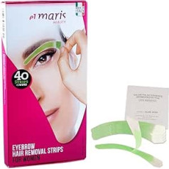 Elmaris Eyebrow Cold Wax Hair Removal Strips Adaptable to Any Eyebrow Shape Precise and Fast Low Irritation & Pain Free and Long Lasting For Him and Her 20 Blister Packs = 40 Strips