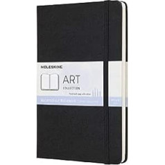 Moleskine creative notebooks, watercolour notebook, pocket, A6, 200 g watercolour paper, hard cover, black, Black Large/A5