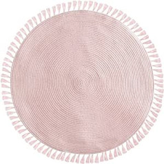 Lurex Pink Rug with Fringes D.90