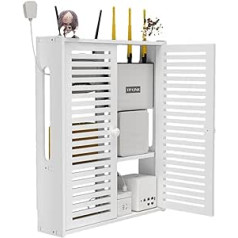 Router rack -Wall Mounted Floating Wall Shelf by Window-Shades WiFi Storage Box Power Strip Protection Cover (Size : 42×10×50cm)