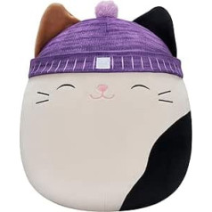 Squishmallows Original Cam Calico Cat with Purple Hat, 14