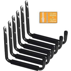 Ihomepark Garage Hooks Bicycle Hooks Wall Hooks Heavy Duty Garage Hooks with Jumbo Arm 6 Pack Hanger for Garage and Chair Hose Organizer Width 30cm