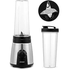 Linsar - 3in1 Smoothie Maker - 600 ml - With 2 Mixing Levels, 4-Blade Stainless Steel Knife and To-Go Cup - BPA-Free - 24,000 rpm - 300 Watt