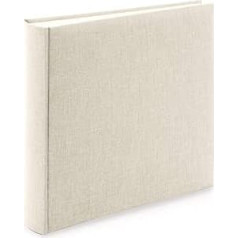 Goldbuch Summertime Trend 2 Photo Album with 100 White Pages with Protective Dividers and Linen Cover, for up to 600 Pictures, High-Quality Paper, 30 x 31 cm, beige, 30 x 31 cm