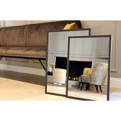 Bernado Mirror – High-Quality Wall Mirror Made in Germany (55 x 75 cm) – Rectangular – Frame Anthracite/Grey Wood/MDF – Modern Mirror – Permanently Rustproof